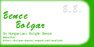 bence bolgar business card