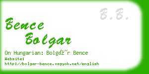 bence bolgar business card